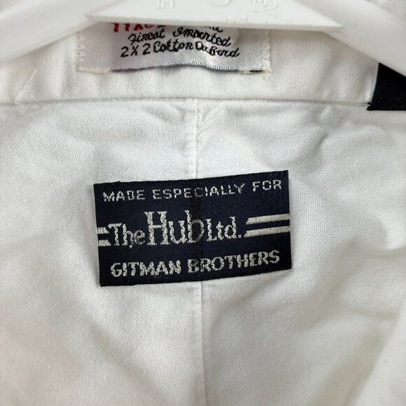 Gitman Bros Oxford Point All Cotton USA TTX 16.5 34 White Shirt Pocket Button Up - Picture 4 of 14
